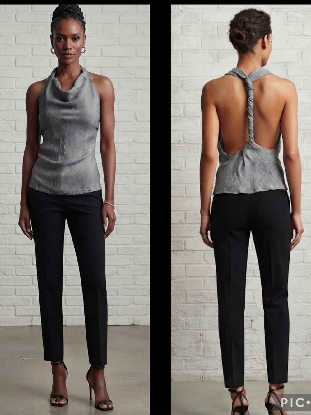Zara Textured Twist Back Top